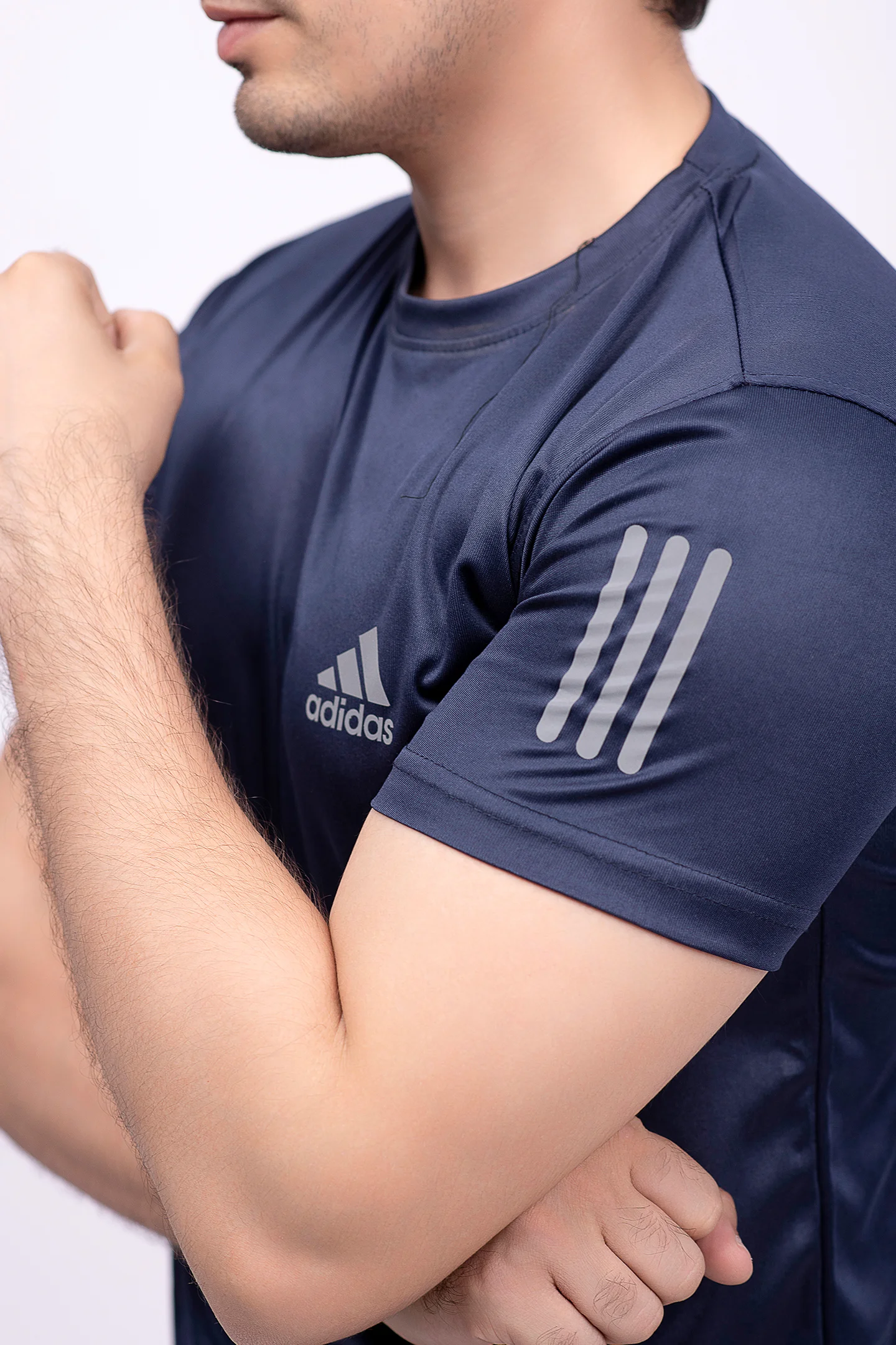 Reflective Logo Round Neck Blue Tracksuit - Image 4