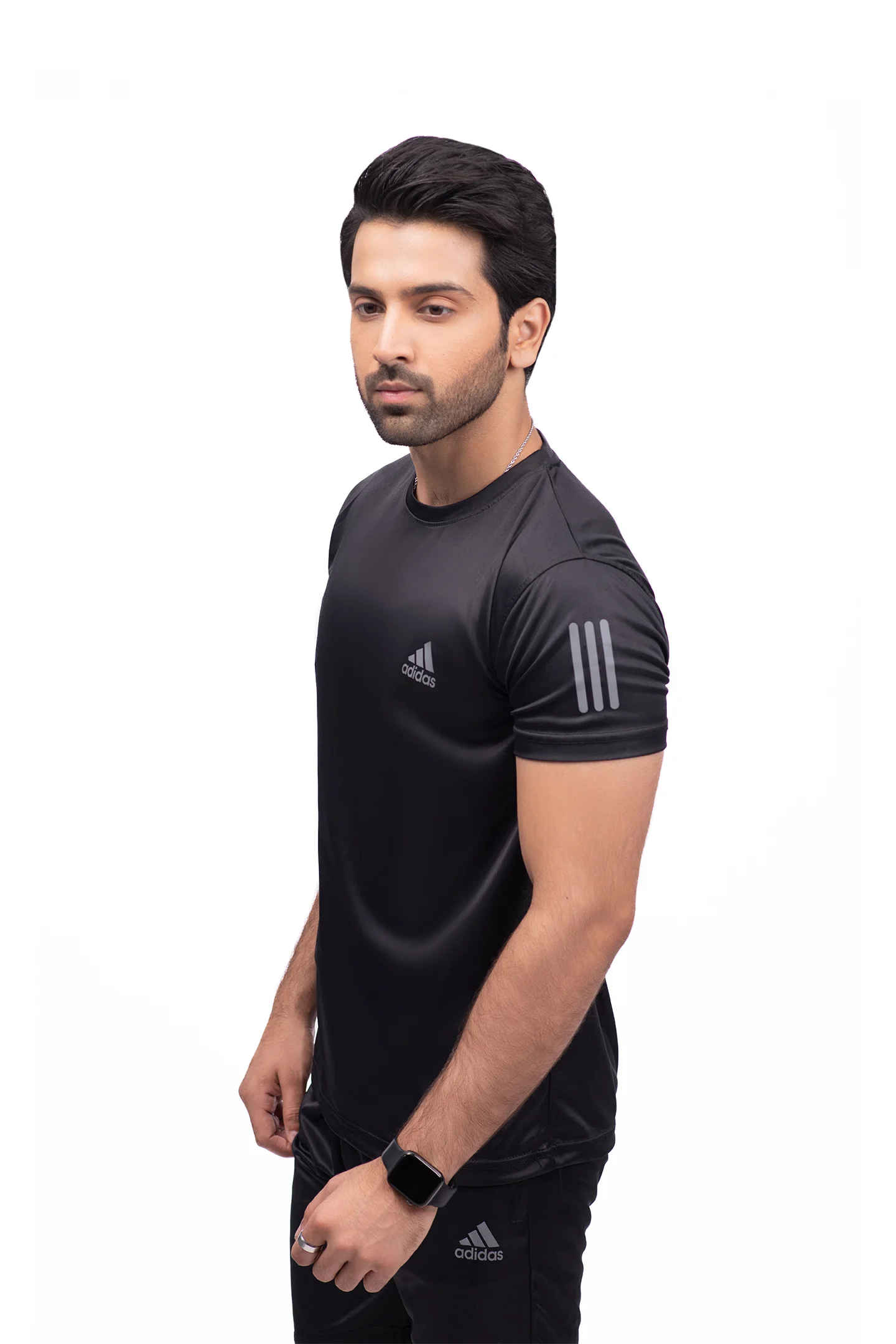 Reflective Logo Round Neck Black Tracksuit - Image 3