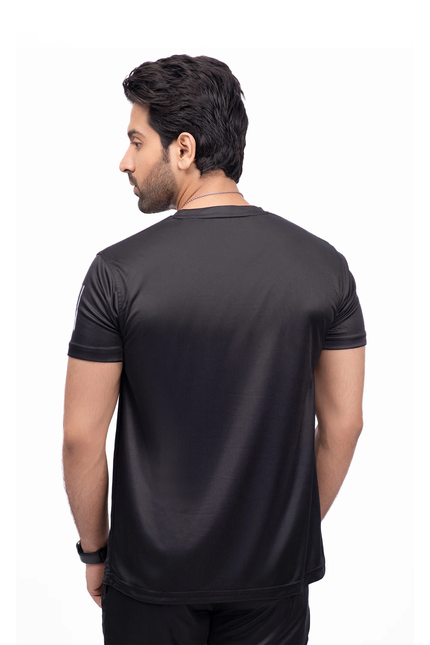 Reflective Logo Round Neck Black Tracksuit - Image 4