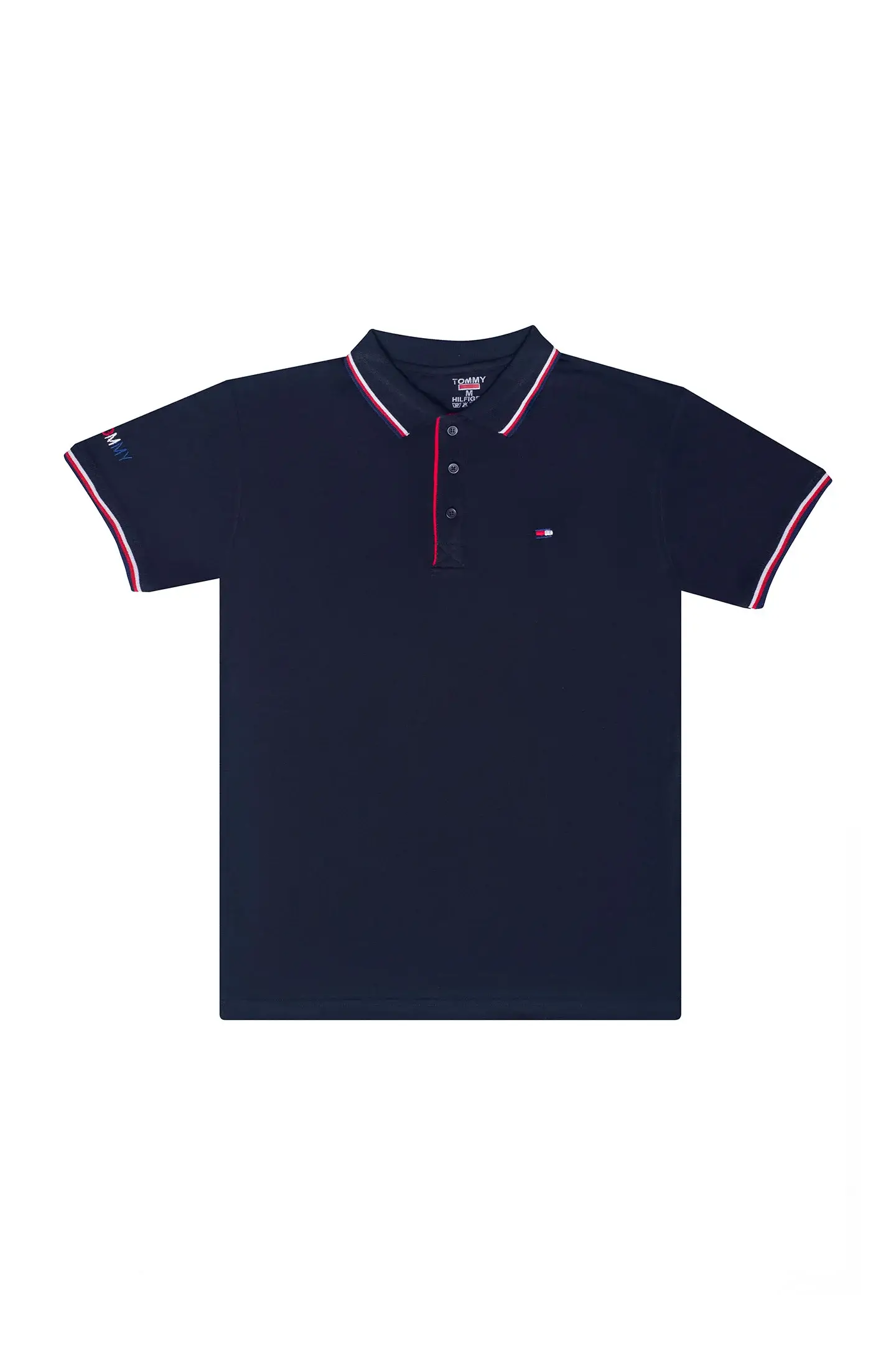 Tommy Premium Plain Black Polo T-Shirt for Men