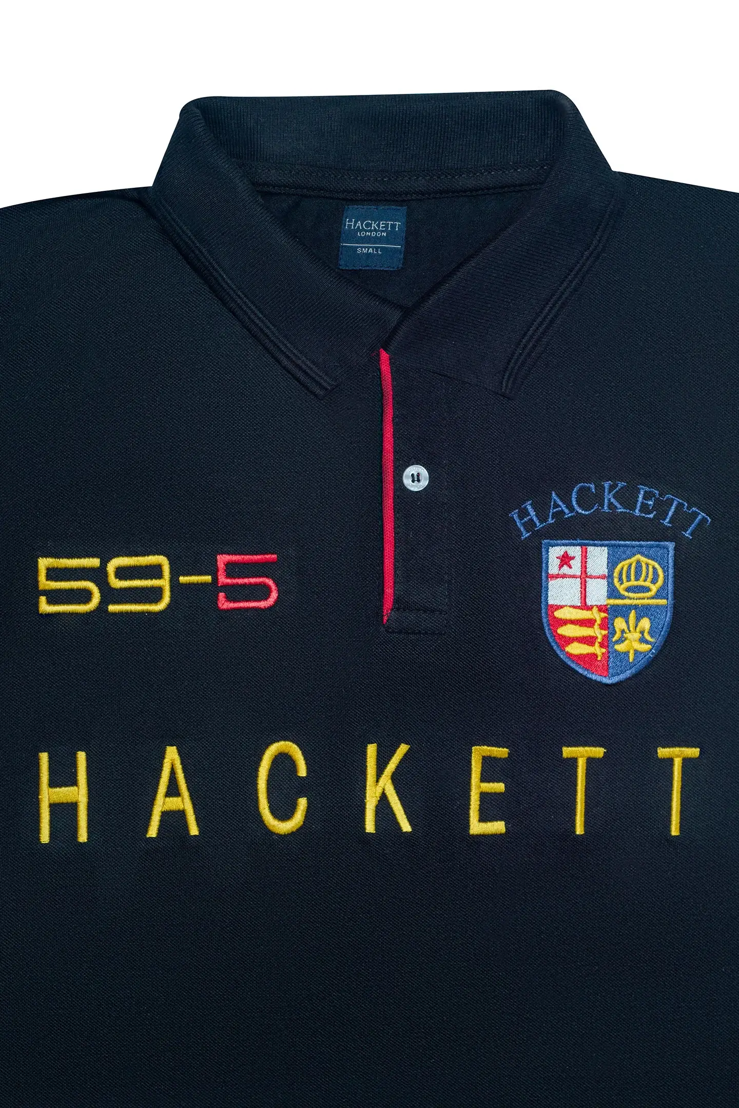 Hackett Lions Patch Classic Fit Black Premium Polo - Image 2