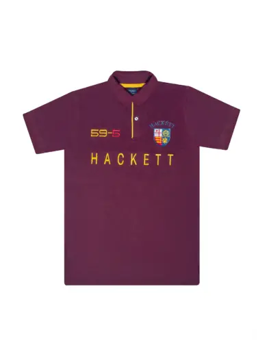 Hackett Lions Patch Classic Fit Maroon Premium Polo