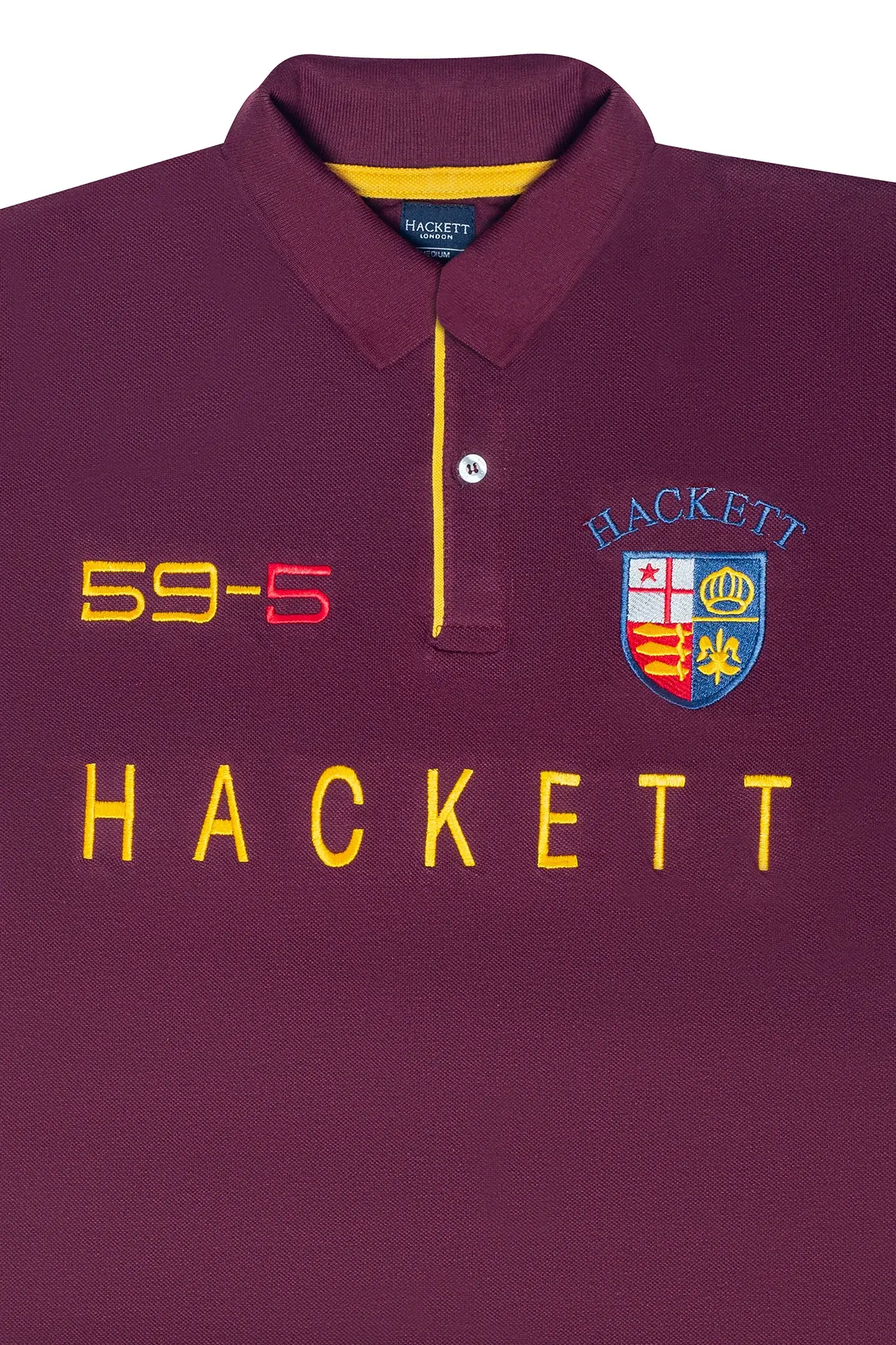 Hackett Lions Patch Classic Fit Maroon Premium Polo - Image 2