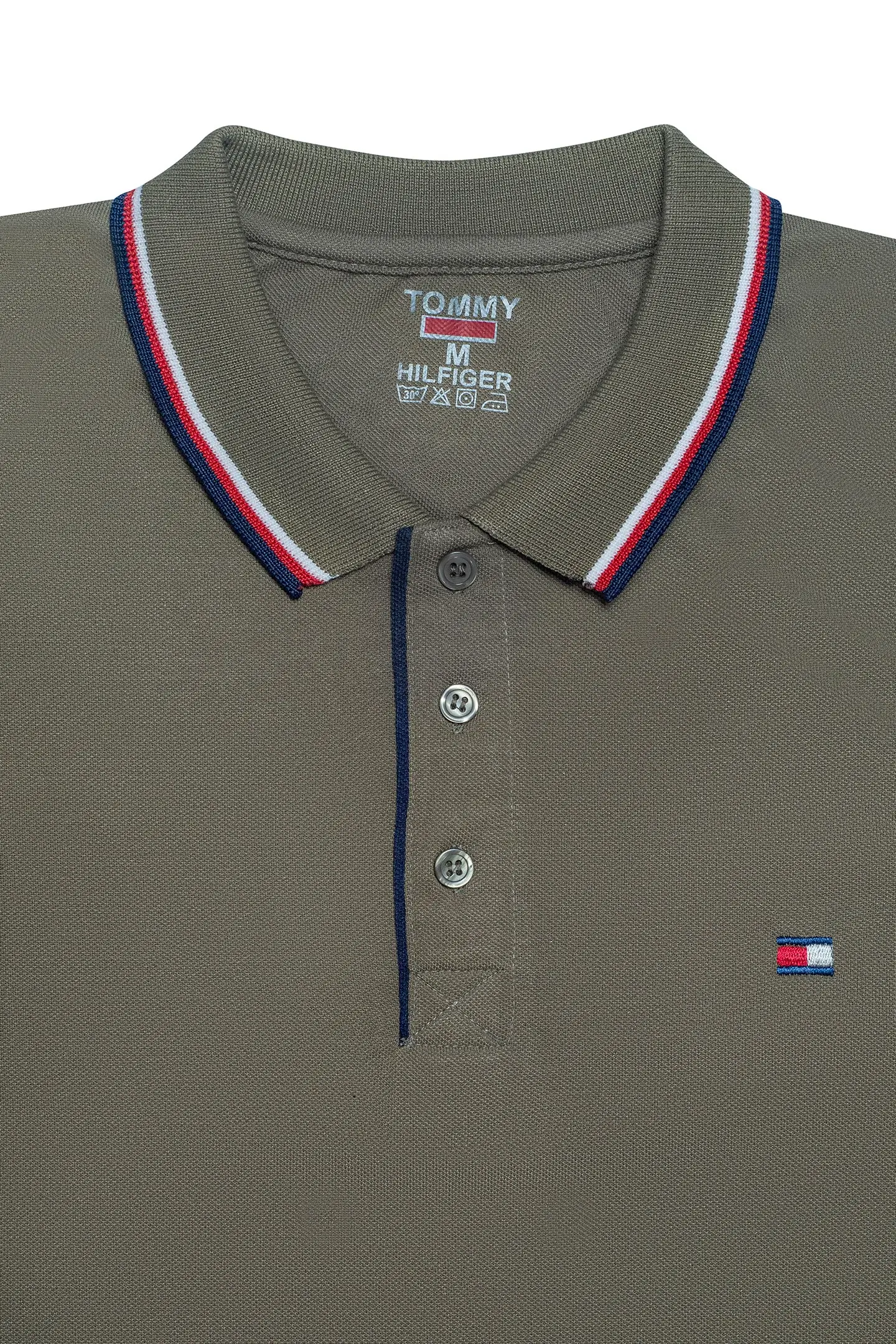 Tommy Premium Plain Smokey Grey Polo T-Shirt for Men - Image 2